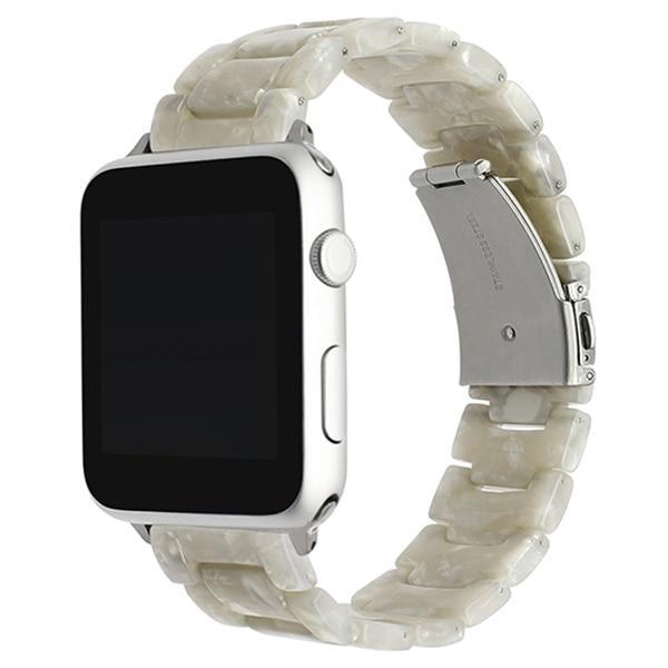 Apple White / 38mm Immitation Ceramic Watchband for iWatch Apple Watch 38mm 40mm 42mm 44mm Series 1 2 3 4 Resin Band Wrist Strap Bracelet
