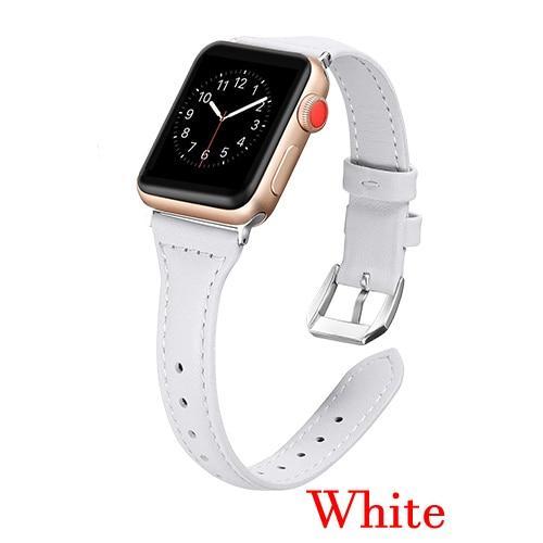 Apple White / 42mm 44mm AW Pulseira strap For apple watch band iwatch 4 3 42mm 38mm 44mm 40mm correa for apple watch band leather Bracelet Accessories, USA Fast Shipping
