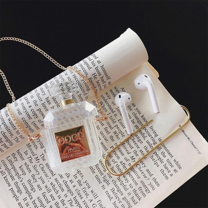 Apple White Perfume Bottle Wireless Bluetooth Headset Cover for Apple AirPods Silicone Charging Headphone Case Earphone Accessories