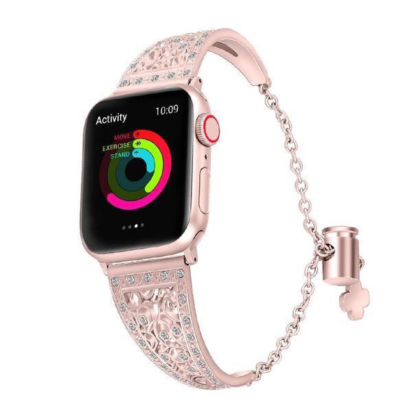 Apple Women Diamond Band For Apple Watch Series 4 3 2 1 stainless steel strap for iWatch 38mm 42mm 40mm 44mm Bracelet Wristband