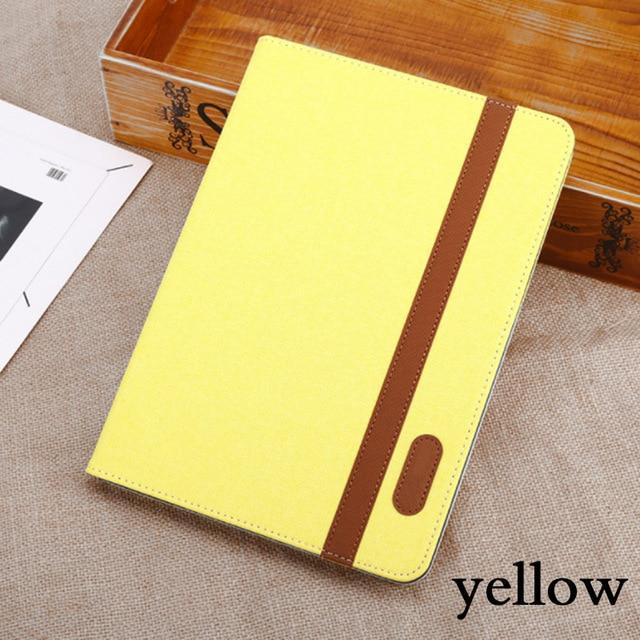 Apple YELLOW Case For Apple iPad 9.7 2017 2018 5th 6th Generation Cover For iPad air 1 air 2 Pro 9.7 " Funda Tablet Canvas PU Leather Shell