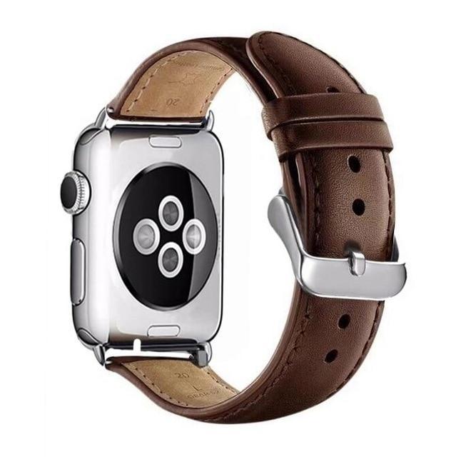 Apple zhenpi-brown / for 38mm and 40mm High quality Leather loop for iWatch 4 40mm 44mm Sports Strap Single Tour band for Apple watch 42mm 38mm Series 1&2&3