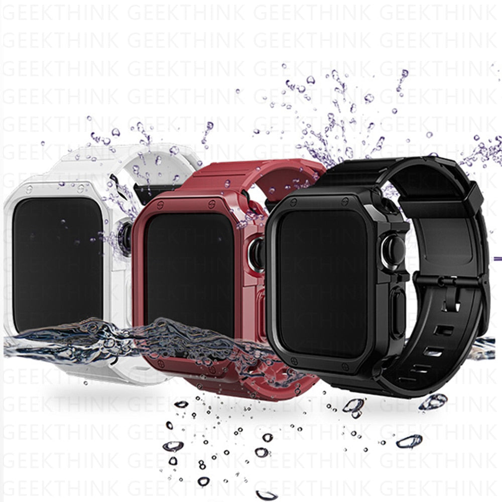 Rubber for Series 6 5 Protective Shell + Strap Wristband |Watchbands|