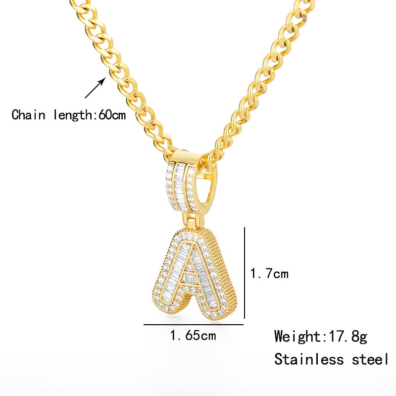 5MM Stainless Steel Rope Chain Letter Bracelet for Women Bling Iced out CZ  A-Z 26 Initials Charm Hand Chain High Quality Jewelry