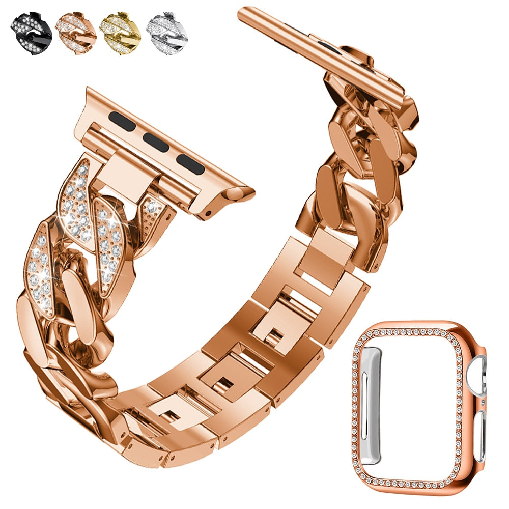 Diamond Strap Series 7 Wrist Belt Link Bracelet Metal Steel Wristband