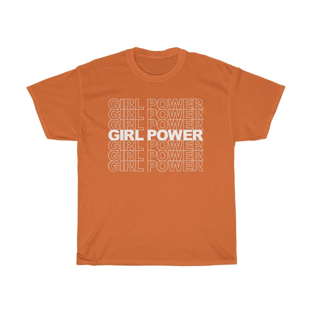 T-Shirt Orange / S Girl Power, GRL PWR Shirt, Feminist Shirt, Feminist Tshirt, Feminist T-Shirt, Equal Rights, Inspirational Shirt