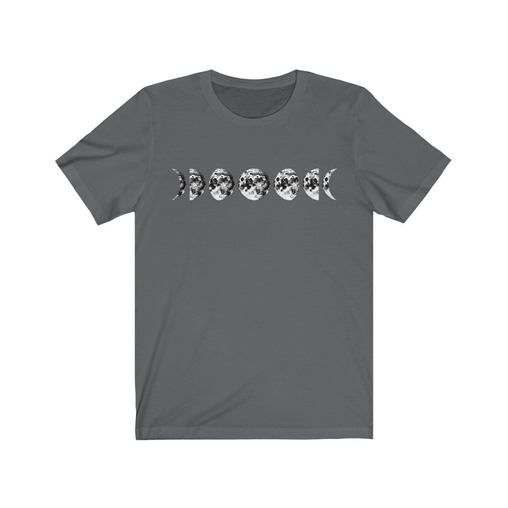 T-Shirt Asphalt / S Moon Phases Shirt - Moon Shirt - Moon Phases - Unisex