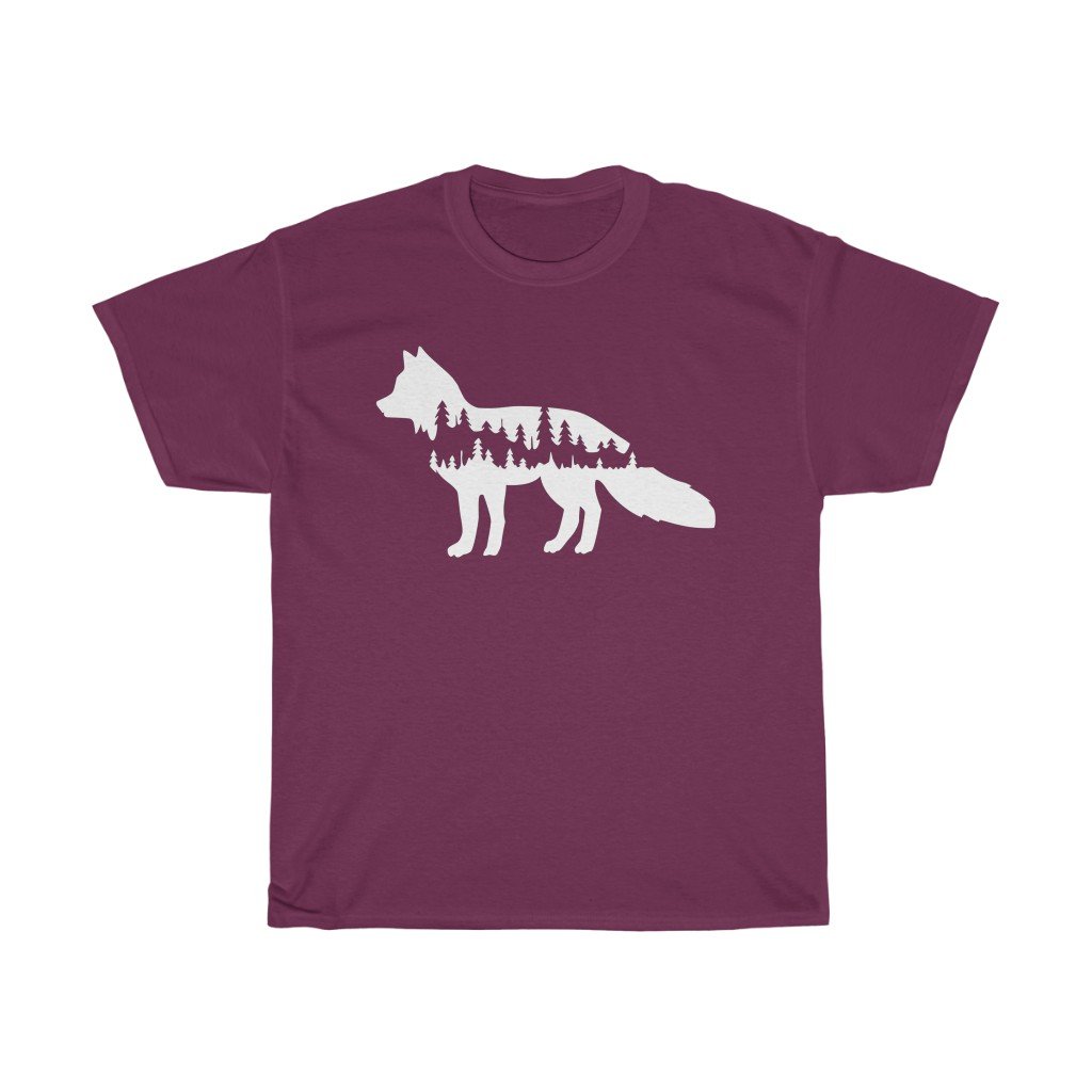 T-Shirt Maroon / L Wolf Shadow shirt design, simple plain design animal prints, cute tee for men & women, unisex tee-shirts, plus size shirts