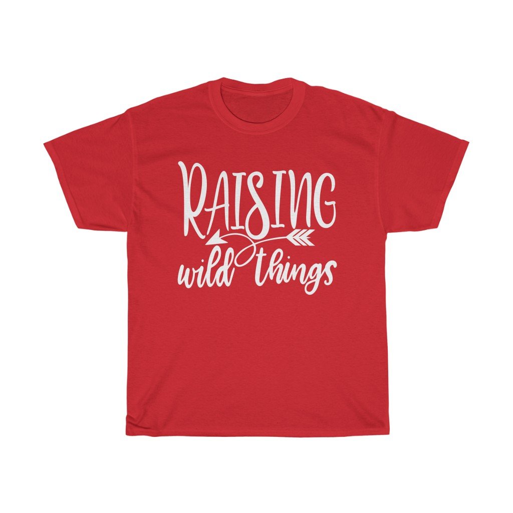 T-Shirt Red / L Raising Wild Things shirt, cute mom Top tee, Gifts for mother, unisex tshirt