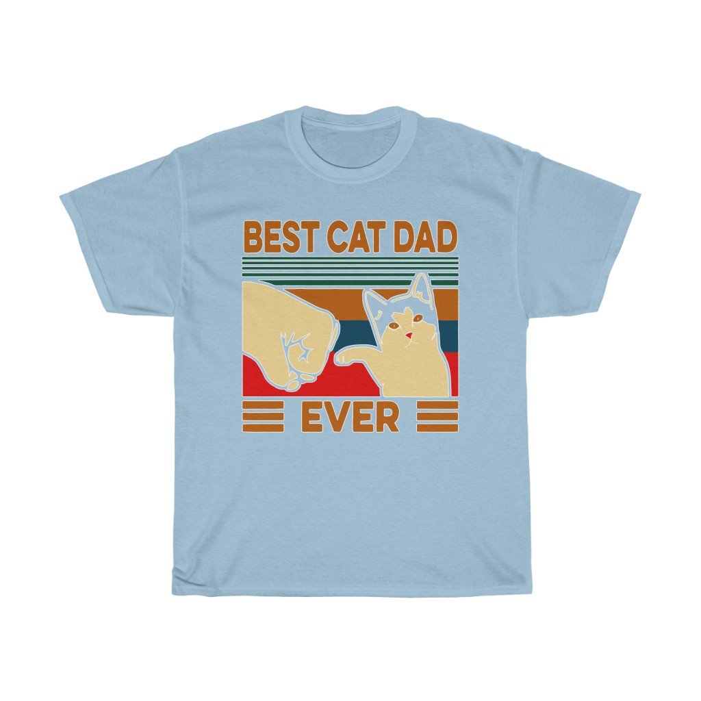 T-Shirt Light Blue / S Best Cat Dad Ever T-Shirt, Funny Cat Daddy, Father shirt Top, gift for him, Cat lover tee, plus size tee-shirt