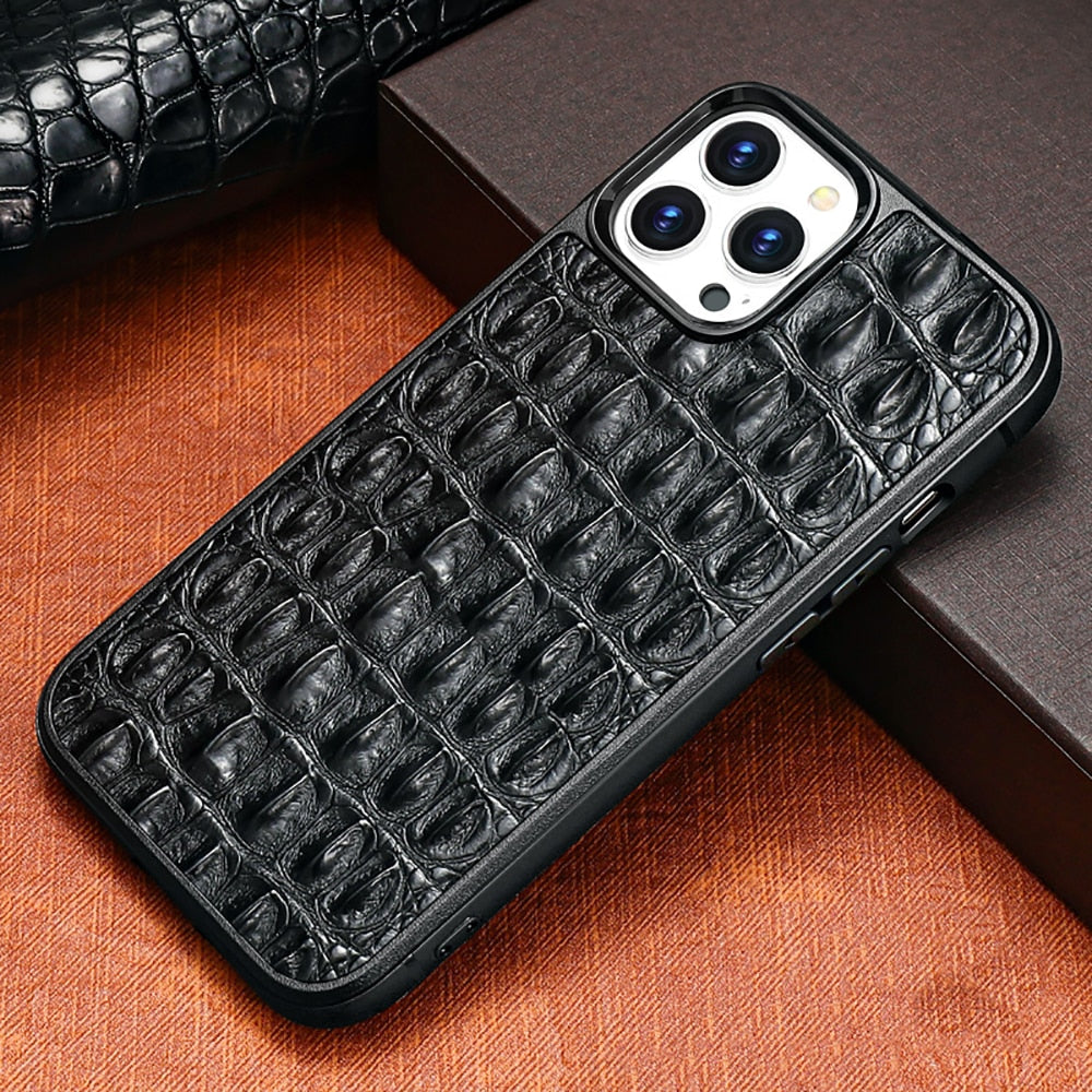 Heavy Protective Shockproof Real Crocodile Case For Iphone 13 Pro Max 12 Pro Max 11pro Xr Xs Max 8 Plus Genuine Leather Cover - Mobile Phone Cases &amp; Covers