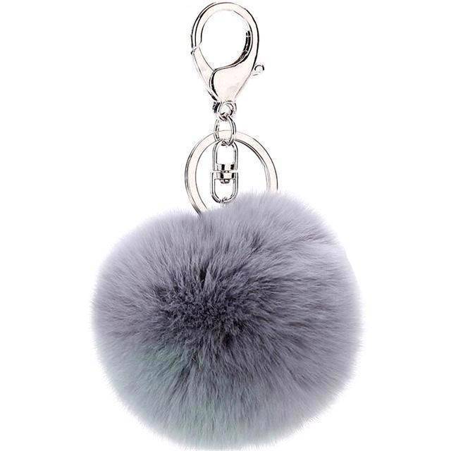 Key Chain Accessories for Women - Artificial Fur Ball Charm with Key Ring  (Beige) at  Women's Clothing store