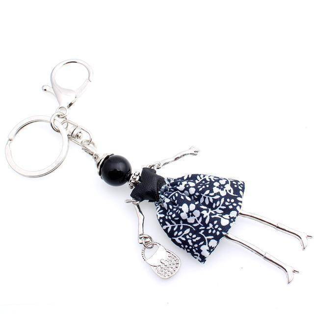 bag accessories Black Handmade Doll keychain
