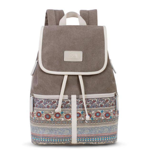bag accessories light gray / 13 inch Canvasartisan Top Quality Canvas Women Backpack Casual College Bookbag Female Retro Stylish Daily Travel Laptop Backpacks Bag