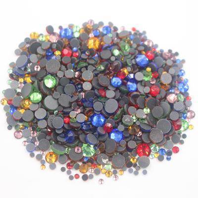 17 Colors, Hotfix, Iron on Flatback Rhinestones, Mix Size(2mm-6mm) 2500 pcs stones