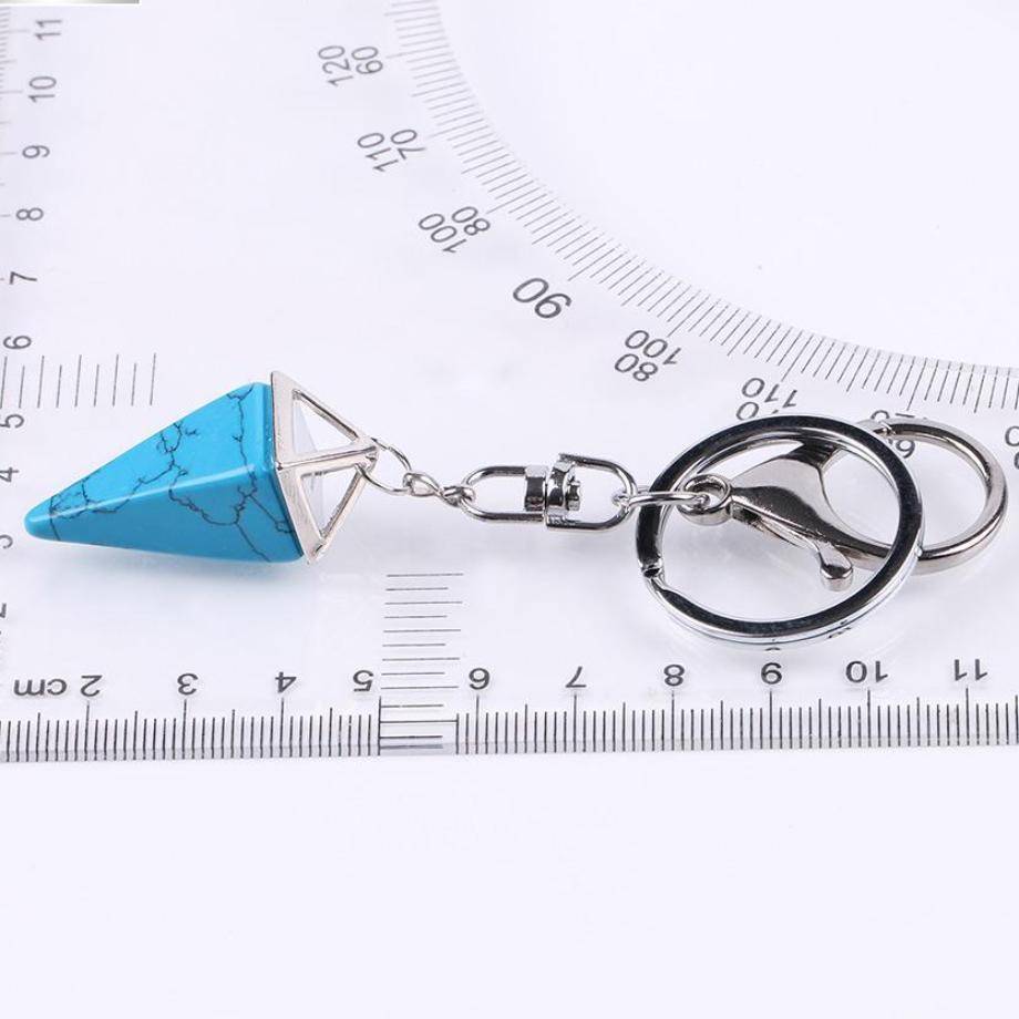 Pyramid Dowsing Keychains Key Ring Holder with Big Lobster Clasp