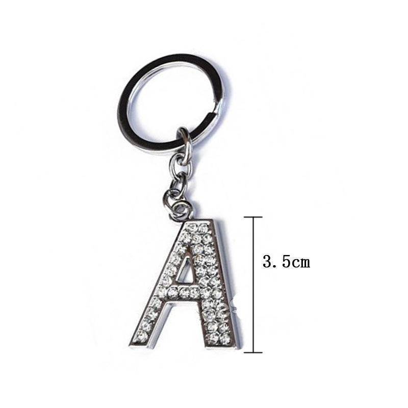bag accessories Q-Z Personalized Letters Crystal Keychain