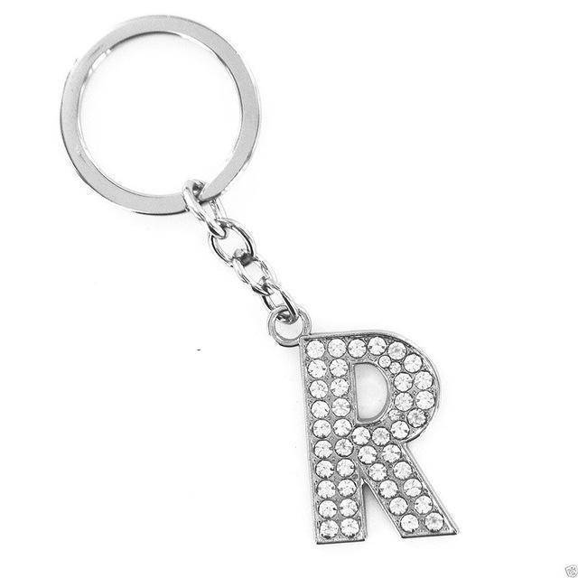 bag accessories R Q-Z Personalized Letters Crystal Keychain