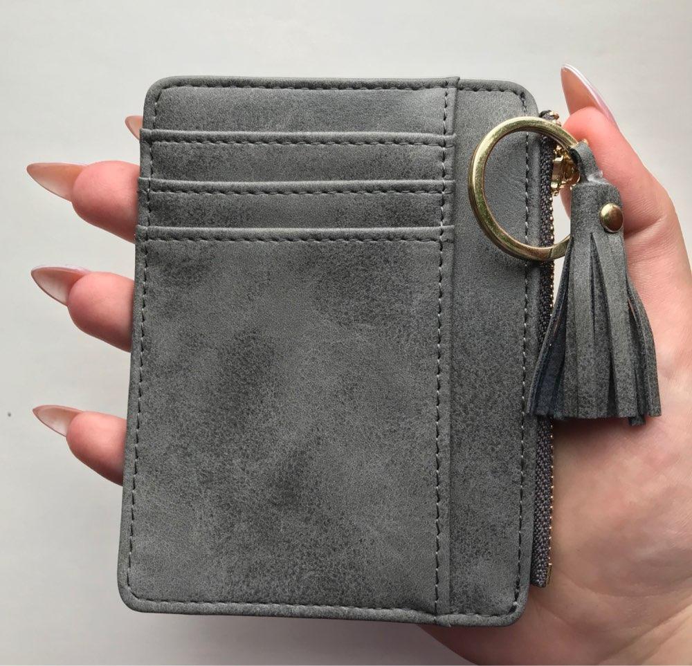 bag accessories Slim Wallet Credit Card Holders Thin Tassel Zipper Wallets, Coin Pocket bags