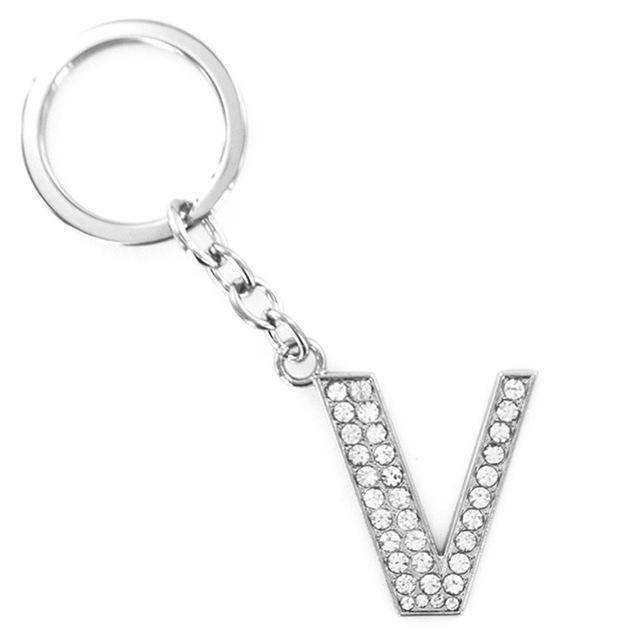 bag accessories V Q-Z Personalized Letters Crystal Keychain