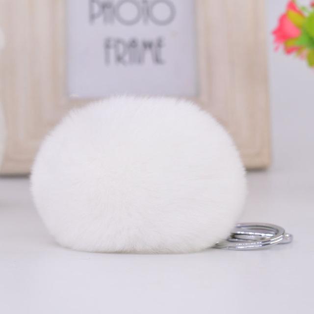 Miraclekoo Large Rabbit Fur Ball Pom Pom Key Chain