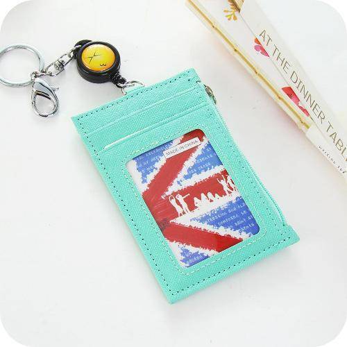 bag organization Green Multifunction Credit Card Holders, Coin, Business ID with Retractable Key Ring