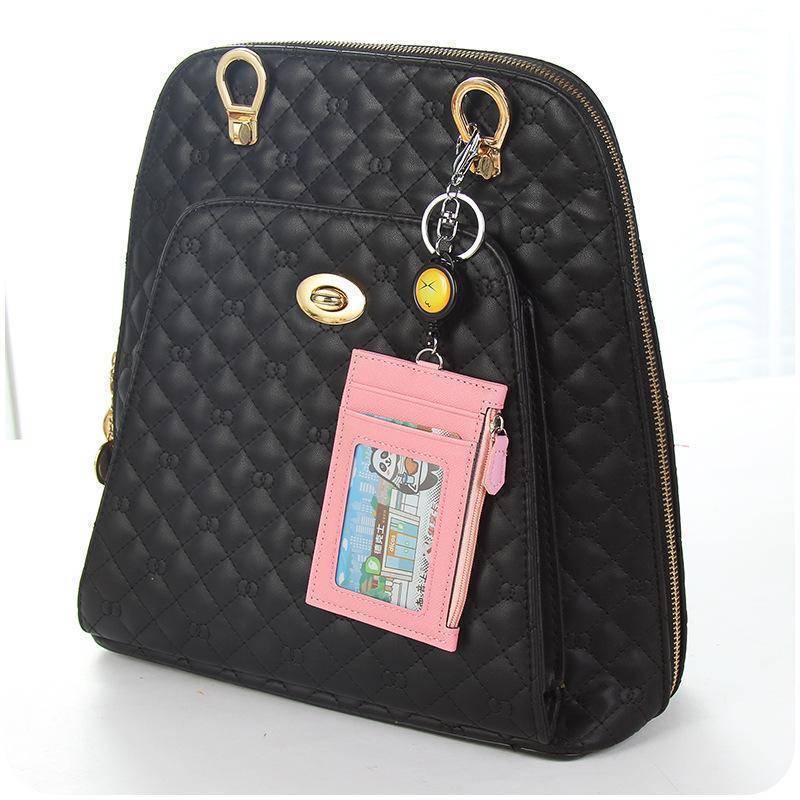 bag organization Multifunction Credit Card Holders, Coin, Business ID with Retractable Key Ring
