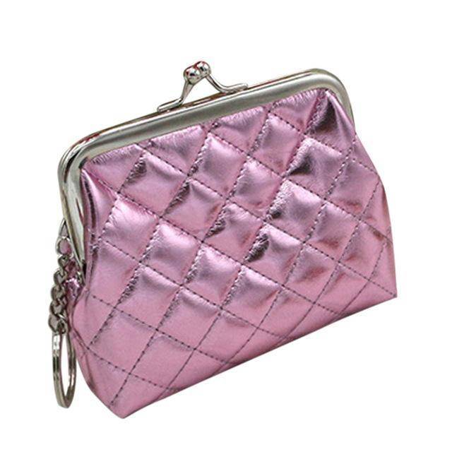 bag organization Pink Small Coin Purse with Keychain