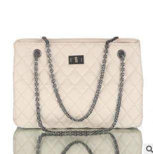 bags beige Quilted Large Plaid Chain Shoulder