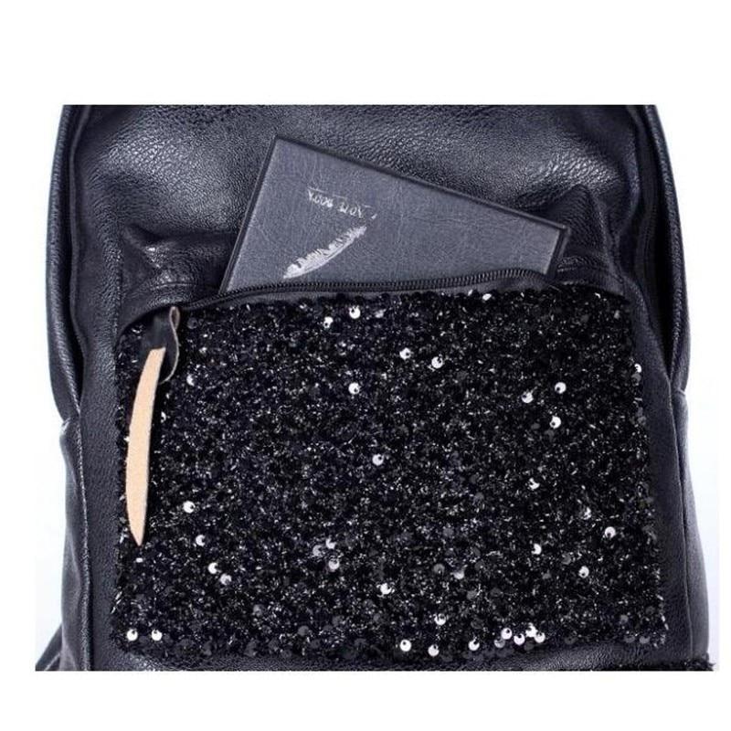 big girls leather backpacks www.Nuroco.com -Black Bling Girls School Backpack with Large Capacity Embroidered sparkle Glitter Sequins