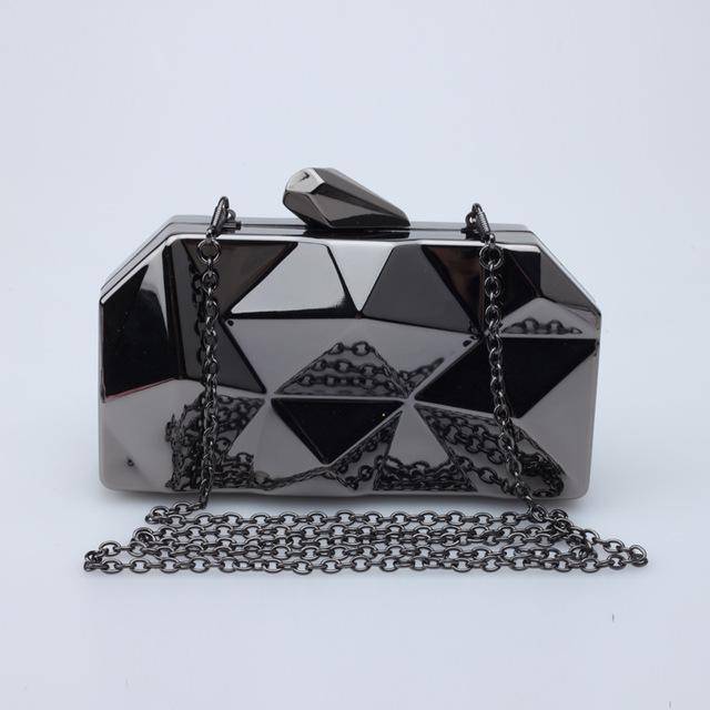 Metal Liquid Geometric clutch, Evening Bag
