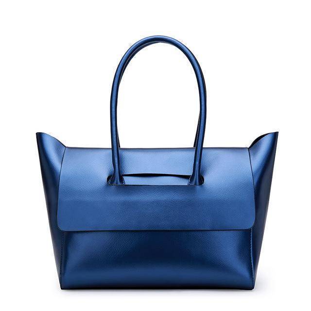 bags Blue Genuine Leather Shoulder Bag