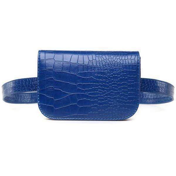 bags Blue Minimalist Alligator Waist  Bag