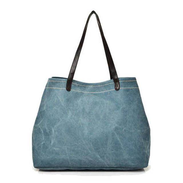 Bags Blue Shoulder Bag, One of a Kind side Easy Access, Vintage Large Canvas Hobos Handbag