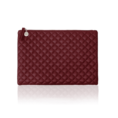 bags Burgundy Diamond lattice Plaid, Quilted clutch