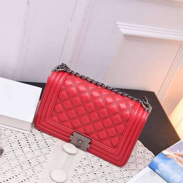 Bags Line Red Crocodile Quilted Crossbody, Messenger Bags