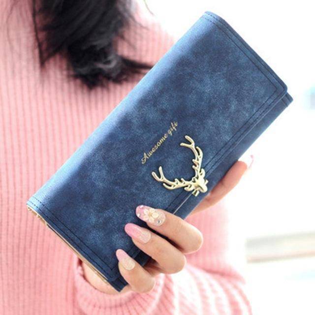 bags navy Awesome Gift, Golden Deer opener Wallet for women, short small and long clutch
