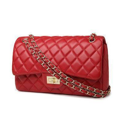 www. - Quilted Plaid messenger chain shoulder bag - BAGW14*