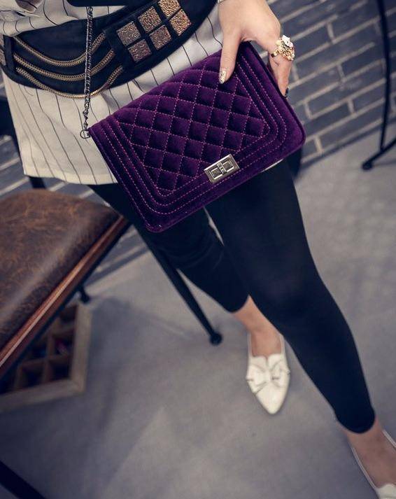 bags Quilted Plaid Messenger Cross Body Shoulder Bag for Women