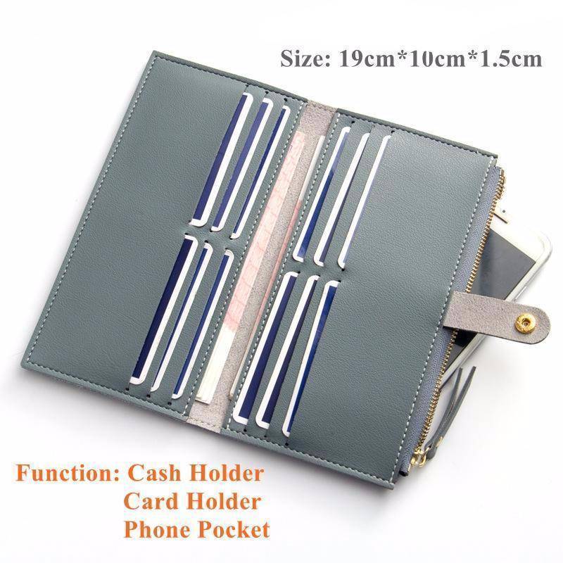 DIY Simple clutch wallet with zipper pocket and card slots / wrist strap  long wallet [Tendersmile] 