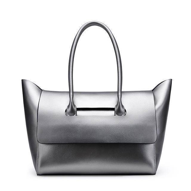 bags Silver Genuine Leather Shoulder Bag