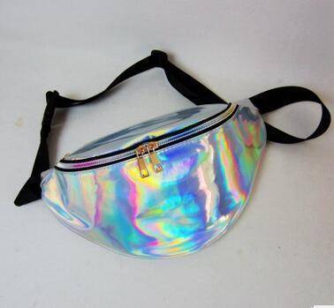 bags silver Laser translucent reflective waist bag