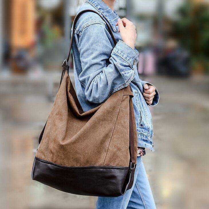 EMILY bucket bag in canvas and leather Brown - Marroque TH Official Site |  Marroque.com