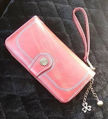 Bags Wallets for Women Clutch Purses iPhone, Vintage Oil Wax Leather Wallets Long Purse Phone Pouch Zipper