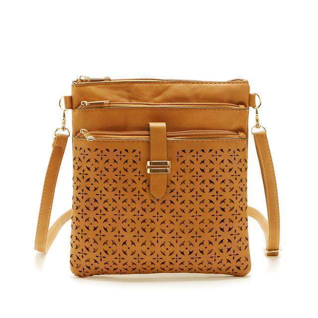 bags Yellow Brown One Hollow out shoulder, cross body bag