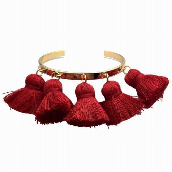 4 Colors Bohemia Tassel Charm Bangle Bracelets