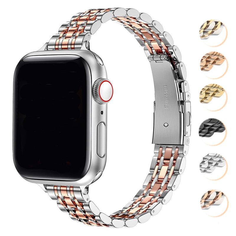 50％ Off | Stainless Steel Strap For Apple Watch Band 49mm 42mm 44mm Metal Bracelet iWatch Ultra Series 8 7 6 SE 5 4 3 for Women 45mm 41mm