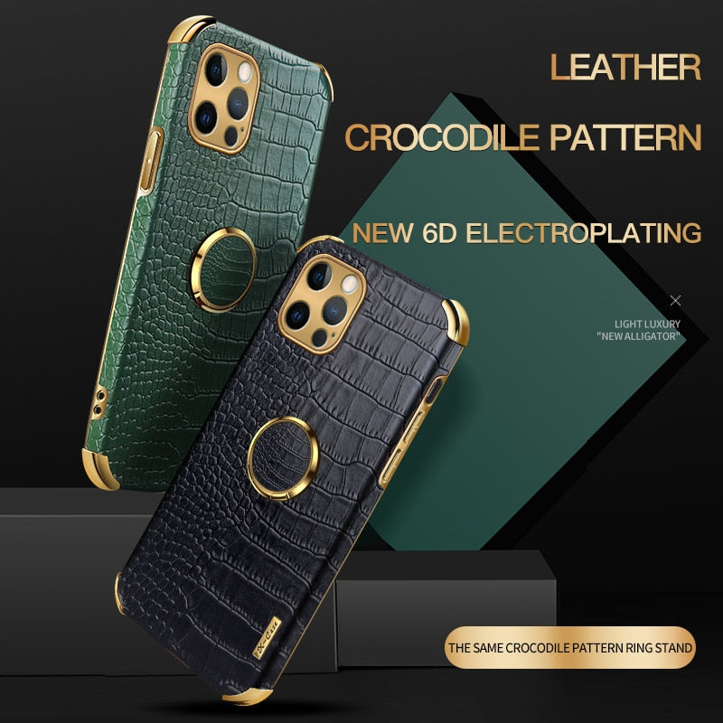 Crocodile Pattern Leather Holder Case For iPhone 11 12 Pro Max XR X XS Max 7 8 Plus Case For iPhone 12 Mini SE 2020 Phone Cover|Phone Case & Covers|