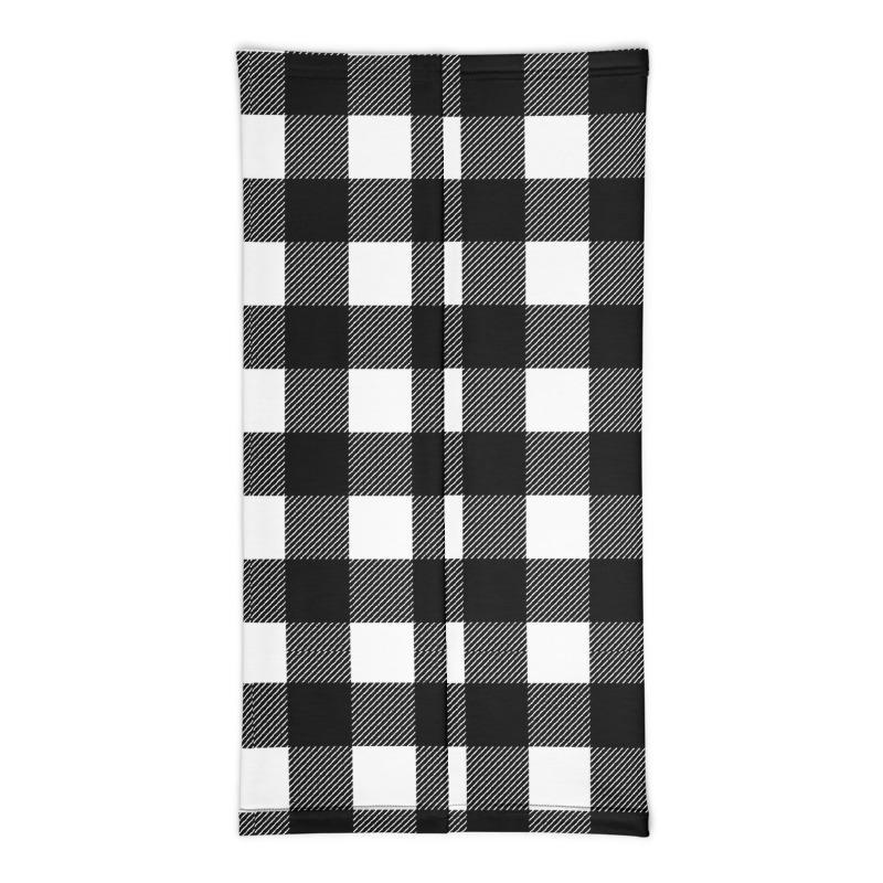 Black & white checkered washable reusable Face mask fabric print neck gaiter bandana unisex cover scarf