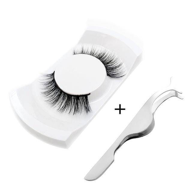 beauty natural Kit Free - 1Pair High quality 3d Eyelashes with Eyelash Applicator makeup Tool